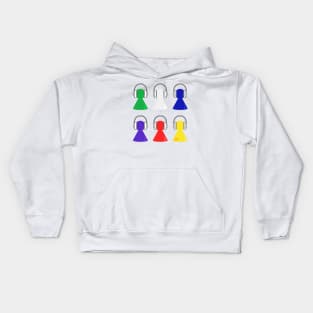 Game Pieces Wearing Headphones Kids Hoodie